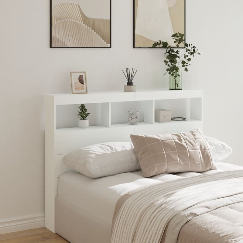 vidaXL fehér áthidalószekrény LED-világítással 140x102 cm