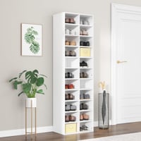 vidaXL fehér fa cipősszekrény 54x34x183 cm 2