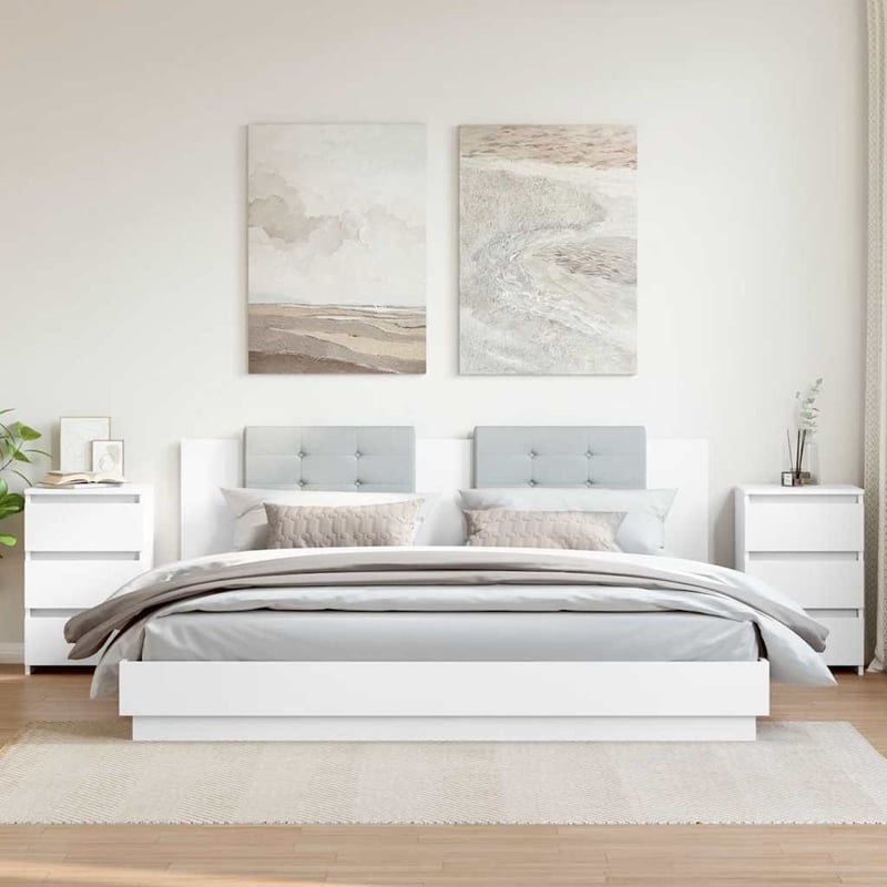 vidaXL fehér fa éjjeliszekrény 40x35x62,5 cm 2 darab