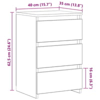 vidaXL fehér fa éjjeliszekrény 40x35x62,5 cm 2 darab 8
