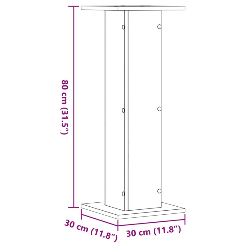 vidaXL fehér fa hangszóróállvány 80 cm magas 2 darab szett