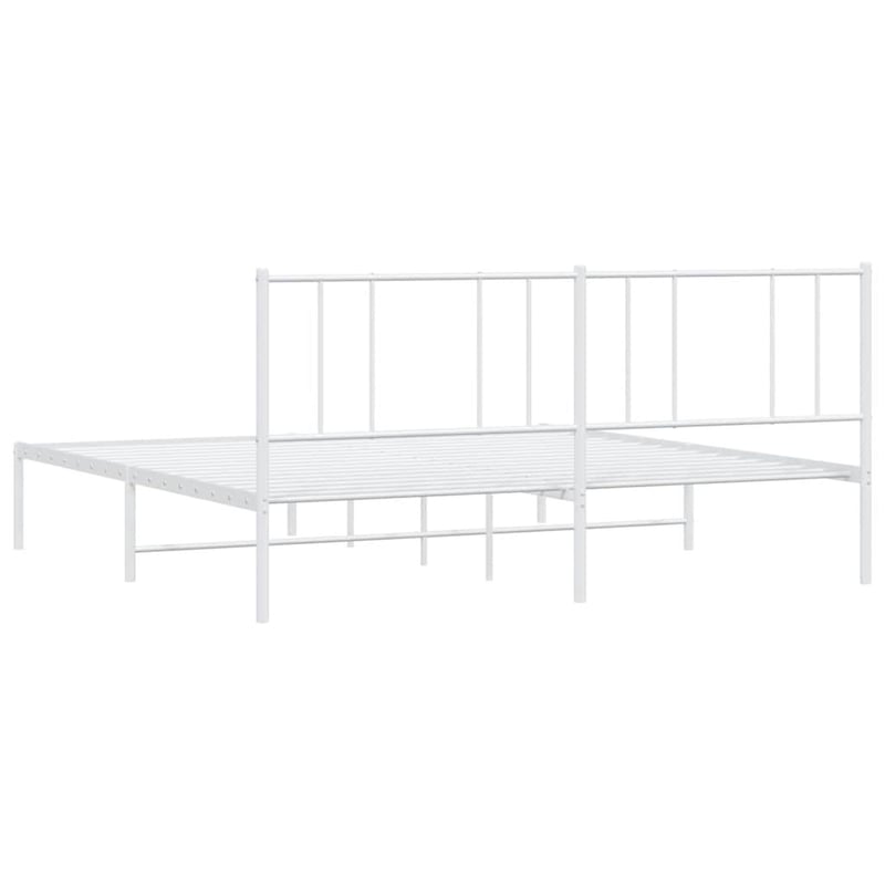 vidaXL fehér fém ágykeret fejtámlával 200x200 cm