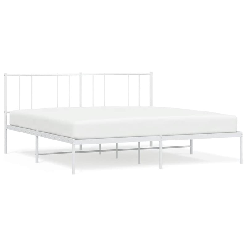 vidaXL fehér fém ágykeret fejtámlával 200x200 cm