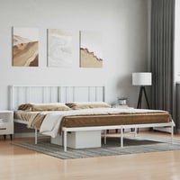 vidaXL fehér fém ágykeret fejtámlával 200x200 cm 2