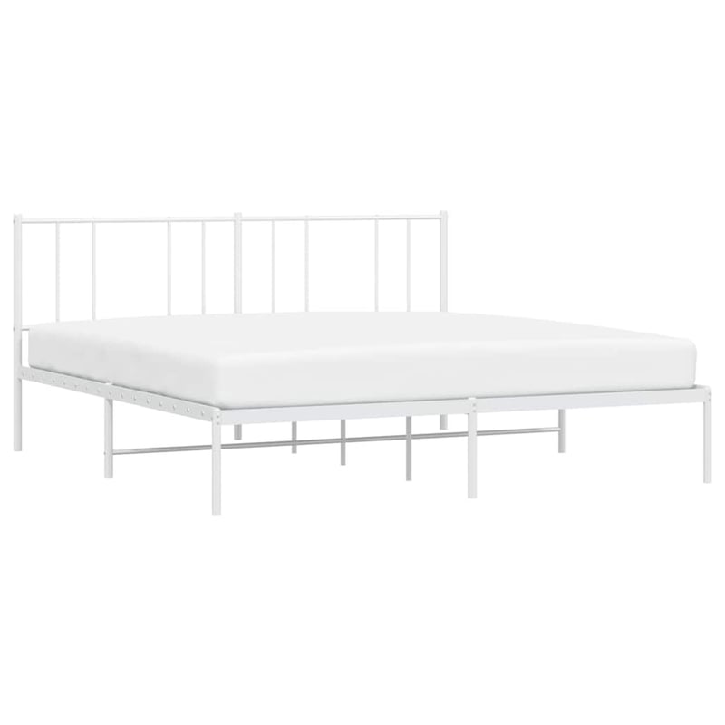 vidaXL fehér fém ágykeret fejtámlával 200x200 cm