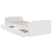 vidaXL fehér fenyőfa ágykeret fiókkal 90x200 cm 6