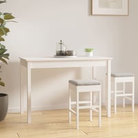 vidaXL fehér fenyőfa ebédlőasztal 110x55x75 cm 2