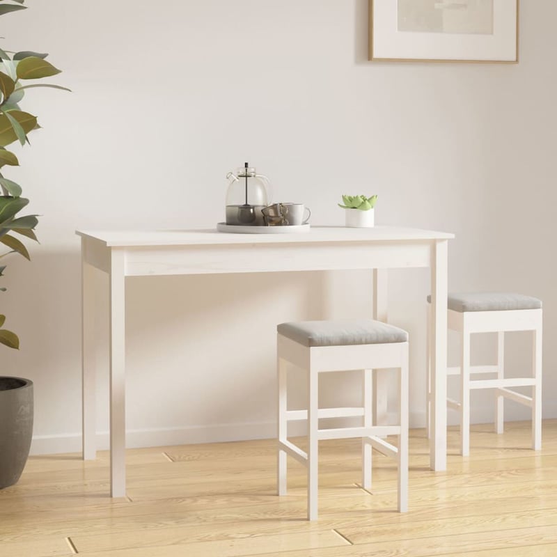 vidaXL fehér fenyőfa ebédlőasztal 110x55x75 cm