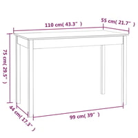 vidaXL fehér fenyőfa ebédlőasztal 110x55x75 cm 8