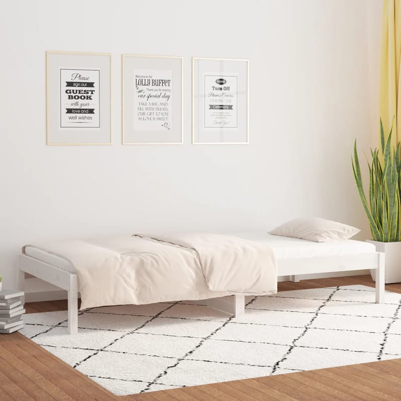 vidaXL fehér fenyőfa kanapéágy 90x200 cm matrac nélkül