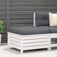 vidaXL fehér fenyőfa kerti lábtartó 62x63,5x32 cm 2