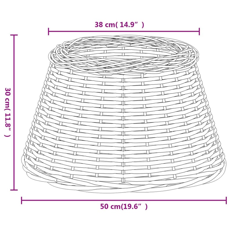 vidaXL fehér fonott lámpaernyő 50 cm átmérő