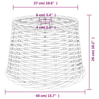 vidaXL fehér fonott mennyezeti lámpaernyő 40 cm 6