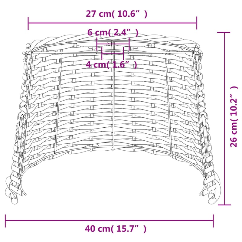 vidaXL fehér fonott mennyezeti lámpaernyő 40 cm