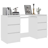 vidaXL Biely písací stôl z kompozitného dreva 140 x 50 x 77 cm – Stôl do domácej kancelárie a pracovne 3