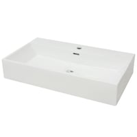 vidaXL Fehér kerámia mosdó csaptelep furattal 76x42,5x14,5 cm 1