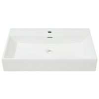 vidaXL Fehér kerámia mosdó csaptelep furattal 76x42,5x14,5 cm 3