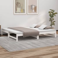 vidaXL fehér kihúzható kanapéágy fenyőfa 80x200 cm 2