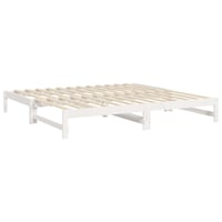 vidaXL fehér kihúzható kanapéágy fenyőfa 80x200 cm 7