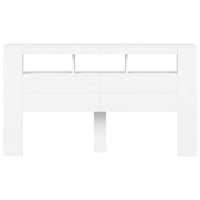 vidaXL fehér LED-es fejtámla 180 cm szerelt fa ágy 5