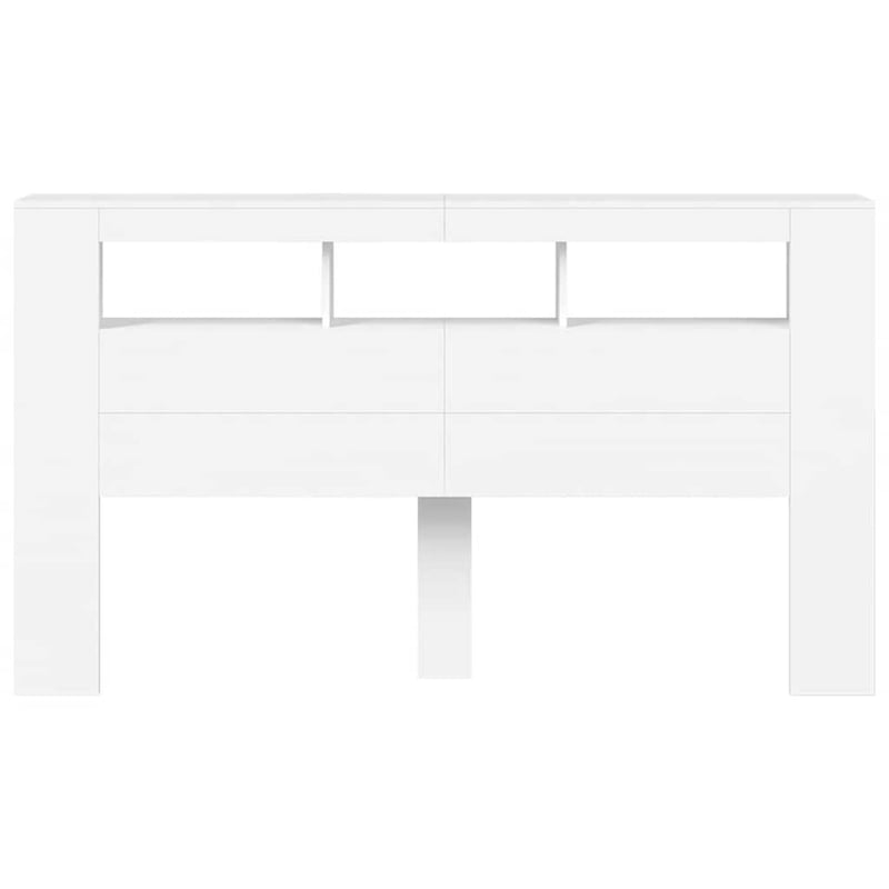 vidaXL fehér LED-es fejtámla 180 cm szerelt fa ágy