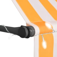 vidaXL fehér-narancssárga kézzel kihúzható LED napellenző 300 cm 4