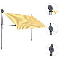 vidaXL fehér-narancssárga kézzel kihúzható LED napellenző 300 cm 3