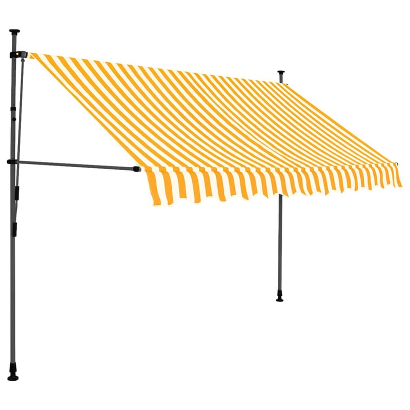 vidaXL fehér-narancssárga kézzel kihúzható LED napellenző 300 cm