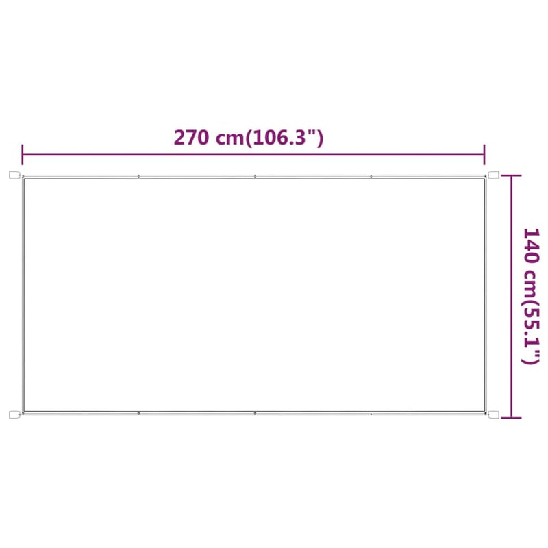 vidaXL fehér oxford napellenző 140x270 cm függőleges