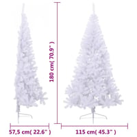 vidaXL fehér PVC fél műkarácsonyfa állvánnyal 180 cm 10