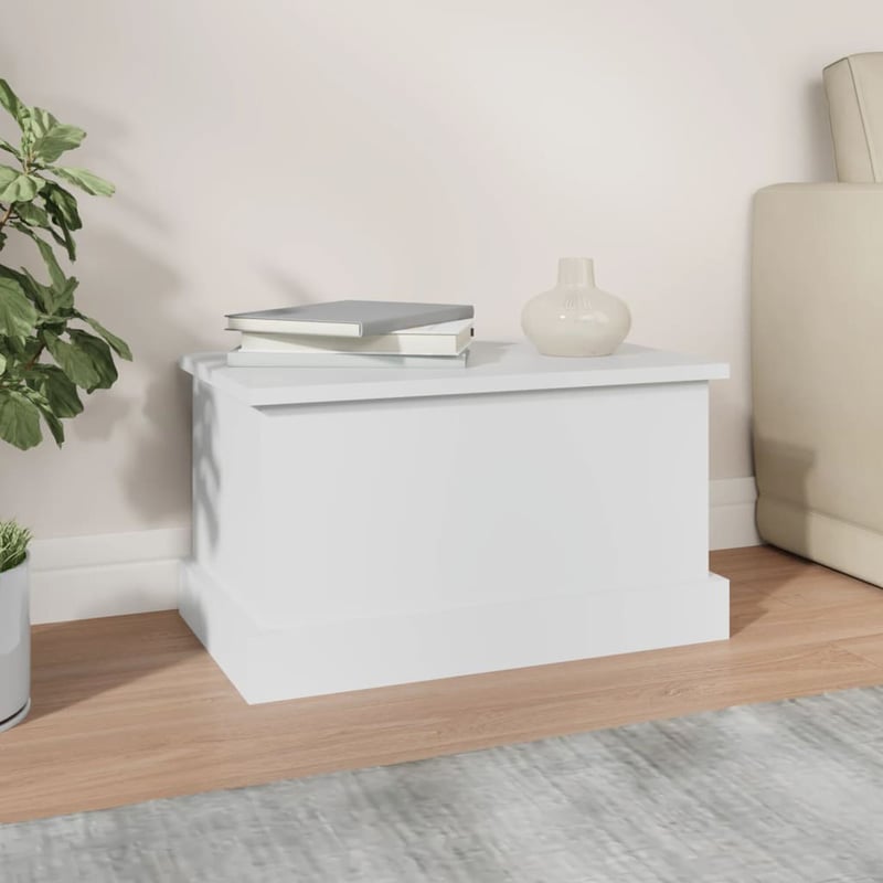 vidaXL fehér rétegelt fa tárolódoboz 50x30x28 cm