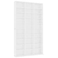 vidaXL fehér CD-szekrény szerelt fa 102x23x177,5 cm tárolóbútor lemezek és média tartására 1
