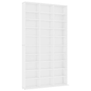 vidaXL biela CD skrinka z kompozitného dreva 102x23x177,5 cm, úložný nábytok na médiá a disky
