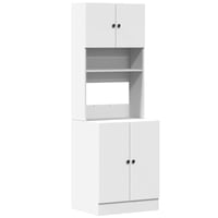 vidaXL Fehér Szerelt Fa Konyhaszekrény 60x50x180 cm Tárolószekrény Konyhai Bútor 1