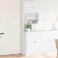 vidaXL Fehér Szerelt Fa Konyhaszekrény 60x50x180 cm Tárolószekrény Konyhai Bútor 2