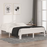 vidaXL fehér tömör fenyőfa ágykeret 140x190 cm 2