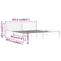 vidaXL fehér tömör fenyőfa ágykeret 200x200 cm 8