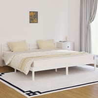 vidaXL fehér tömör fenyőfa ágykeret 200x200 cm 2