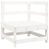 vidaXL kutna vrtna sofa od masivne borovine, bijela, rabljena drvena kutna garnitura 1