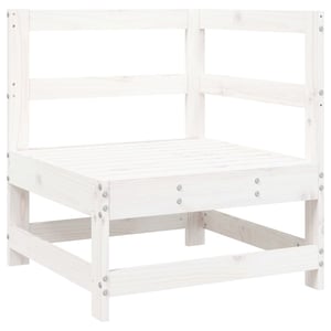 Canapea de colț pentru grădină vidaXL, lemn masiv de pin, alb, set de mobilier de exterior din lemn natural, second-hand