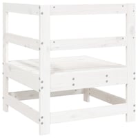 vidaXL kutna vrtna sofa od masivne borovine, bijela, rabljena drvena kutna garnitura 7