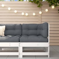 vidaXL kutna vrtna sofa od masivne borovine, bijela, rabljena drvena kutna garnitura 5