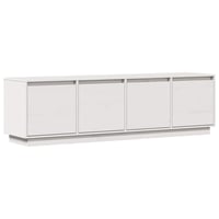 vidaXL Fehér Tömör Fenyőfa TV-szekrény 156 x 37 x 45 cm - Natúr Fa Televízió Állvány Tárolóval 1