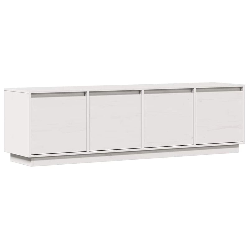 vidaXL Fehér Tömör Fenyőfa TV-szekrény 156 x 37 x 45 cm - Natúr Fa Televízió Állvány Tárolóval