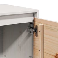 vidaXL Fehér Tömör Fenyőfa TV-szekrény 156 x 37 x 45 cm - Natúr Fa Televízió Állvány Tárolóval 8
