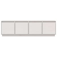 vidaXL Fehér Tömör Fenyőfa TV-szekrény 156 x 37 x 45 cm - Natúr Fa Televízió Állvány Tárolóval 4