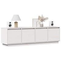 vidaXL Fehér Tömör Fenyőfa TV-szekrény 156 x 37 x 45 cm - Natúr Fa Televízió Állvány Tárolóval 3