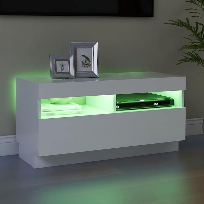 vidaXL fehér TV-szekrény LED-lámpákkal 80x35x40 cm