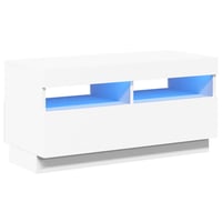 vidaXL fehér TV-szekrény LED-lámpákkal 80x35x40 cm 2