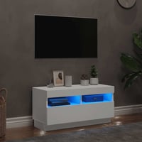 vidaXL fehér TV-szekrény LED-lámpákkal 80x35x40 cm 1